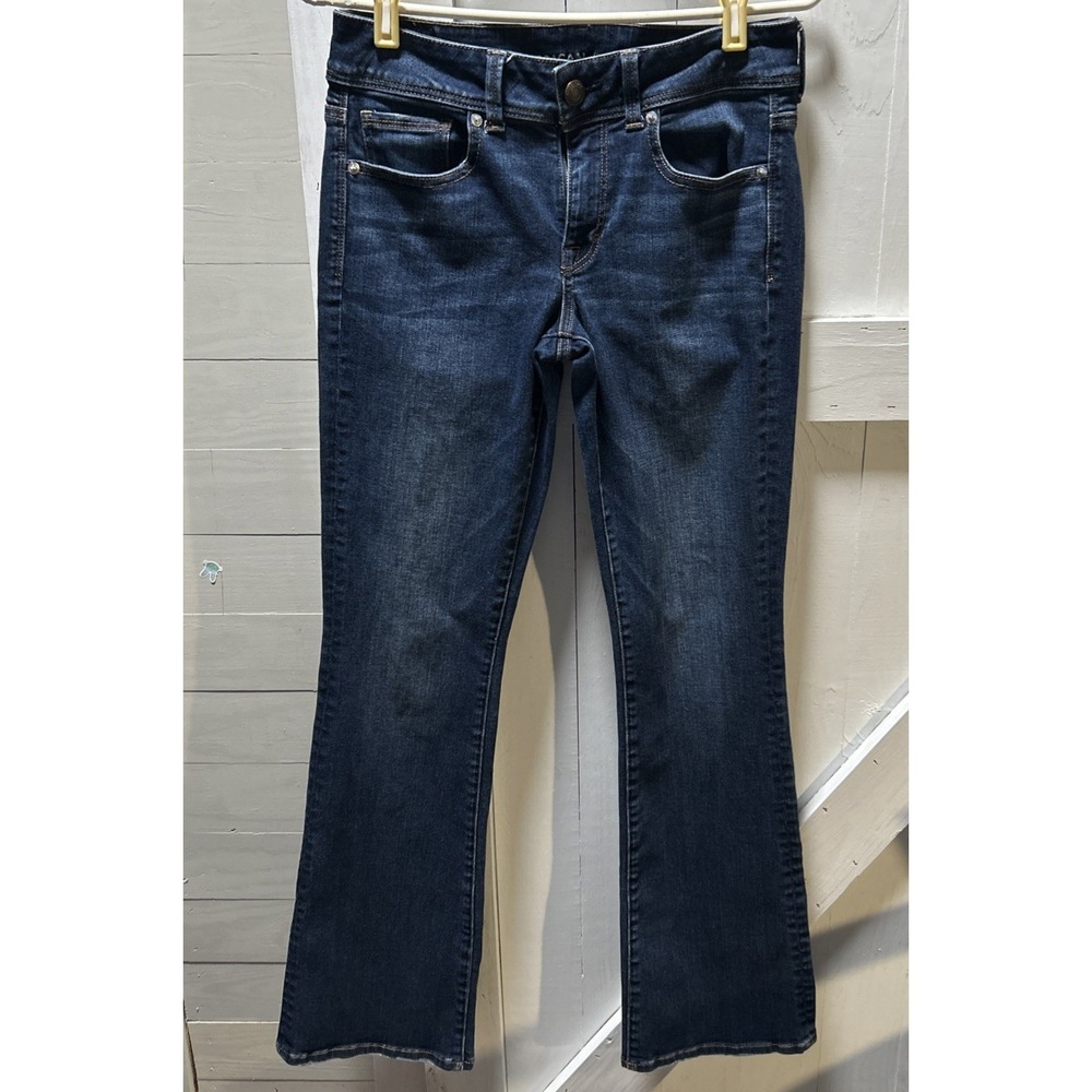 American Eagle Super Stretch Kick Boot Jeans Women's Size 6 Dark Wash